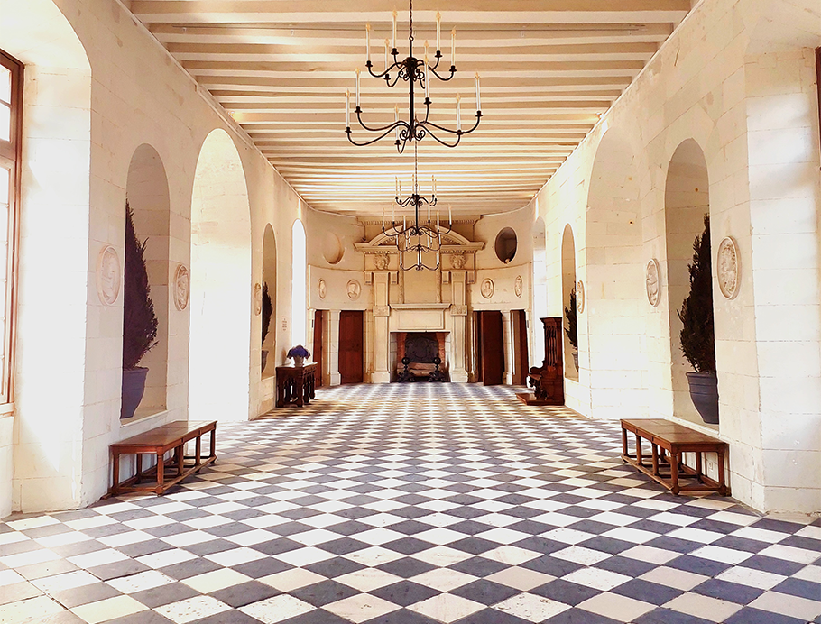 Gallery ground floor of Chateau de Chenonceau, Loire Valley, France by Vicki Rothwell
